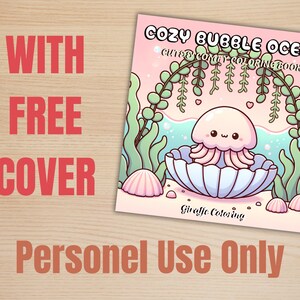 Cozy Bubble Ocean Coloring Book, 40 Printable Coloring Pages, Free PNG Cover, Digital Coloring Pages, Underwater Procreate Fun for Adults