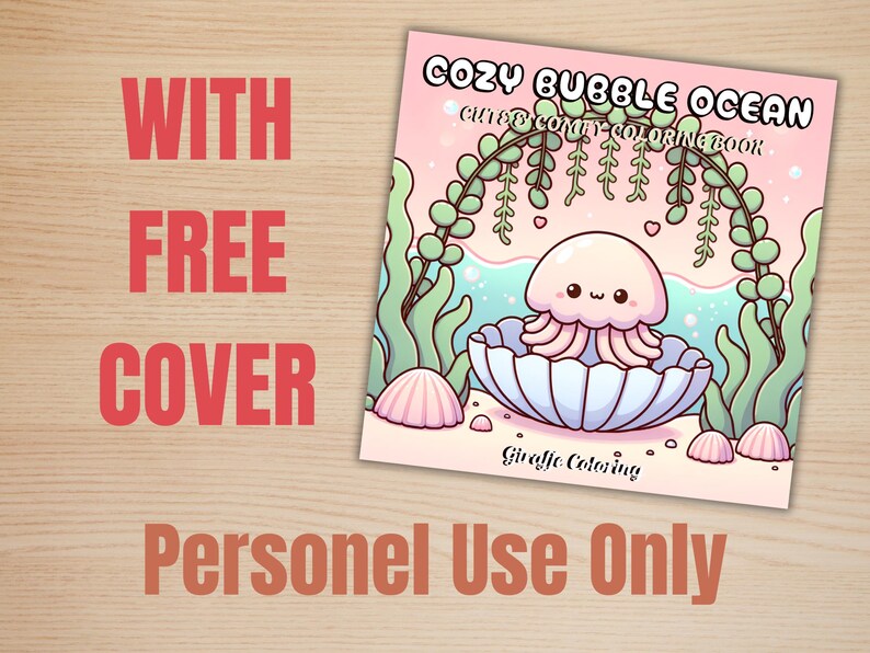 Cozy Bubble Ocean Coloring Book, 40 Printable Coloring Pages, Free PNG Cover, Digital Coloring Pages, Underwater Procreate Fun for Adults