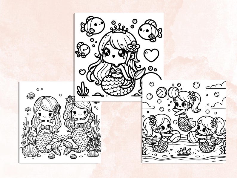 Bold and Easy Coloring Book, Mermaid Life Coloring Pages, Cute Cozy Underwater Scenes Coloring, Relaxing Activity for Adults, Stress Relief