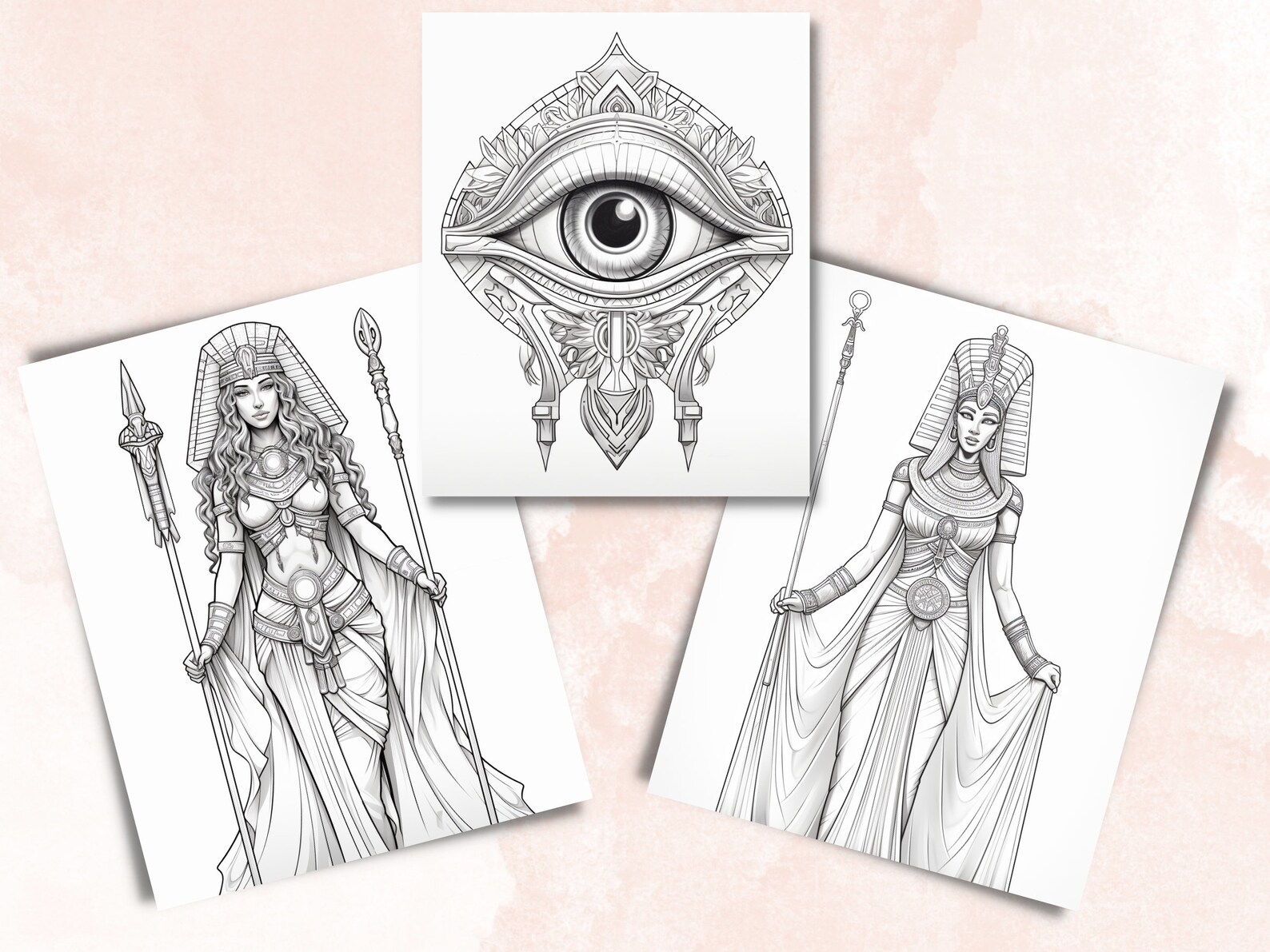 27 Ancient Egypt Mythology Design Coloring Book, Printable PDF, Gods ...