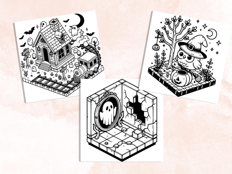 Bold and Easy Coloring Book, Spooky Corner Coloring Pages, Cute Cozy Creepy Moments Coloring, Relaxing Activity for Adults, Stress Relief