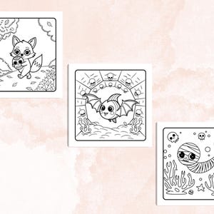 Whimsy Spooky Coloring Book, 40 Whimsical Coloring Pages, Free PNG Cover, Halloween Coloring Pages, Cute Creepy Procreate Fun for Adults
