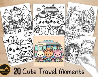 Bold and Easy Coloring Book, Cute Travel Coloring Pages, Comfy Cozy Moments Coloring, Relaxing Activity for Adults and Kids, Stress Relief