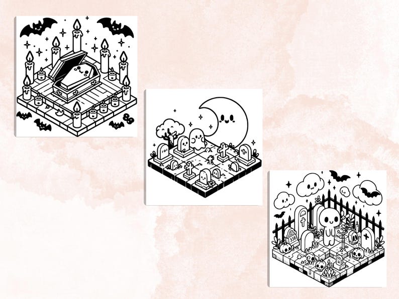 Bold and Easy Coloring Book, Spooky Corner Coloring Pages, Cute Cozy Creepy Moments Coloring, Relaxing Activity for Adults, Stress Relief