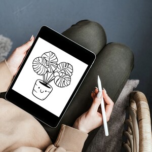 Bold and Easy Coloring Book, Cute Botanical Coloring Pages, Kawaii Flowers Garden Coloring, Cozy Relaxing Activity for Adults and Kids