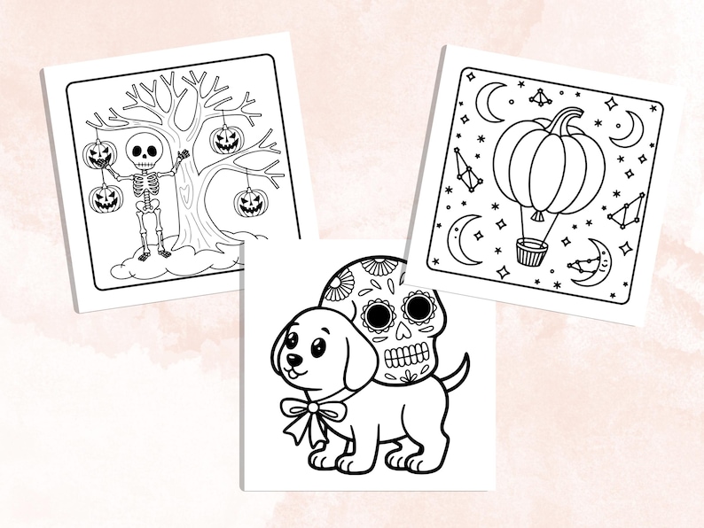 Whimsy Spooky Coloring Book, 40 Whimsical Coloring Pages, Free PNG Cover, Halloween Coloring Pages, Cute Creepy Procreate Fun for Adults