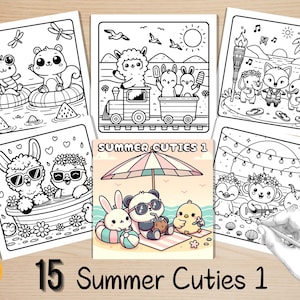 Bold and Easy Coloring Book, Summer Cuties Coloring Pages, Hello Summer Time Coloring, Relaxing Activity for Adults, Stress Relief