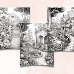 27 Secret Garden Coloring Book, Printable Enchanted Garden Coloring