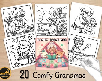 Bold and Easy Coloring Book, Comfy Grandma Moments Coloring Pages, Cozy Funny Senior Coloring, Relaxing Activity for Adults, Stress Relief