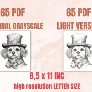 65 Victorian Animals Coloring Book, Printable Fairytale Animal Coloring Pages, Grayscale Cute Victorian Coloring Book for Adults and Kids