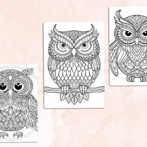 30 Owl Mandala Coloring Book, Printable Stress Relief Patterns Coloring ...