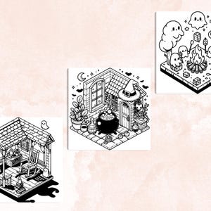 Bold and Easy Coloring Book, Spooky Corner Coloring Pages, Cute Cozy Creepy Moments Coloring, Relaxing Activity for Adults, Stress Relief