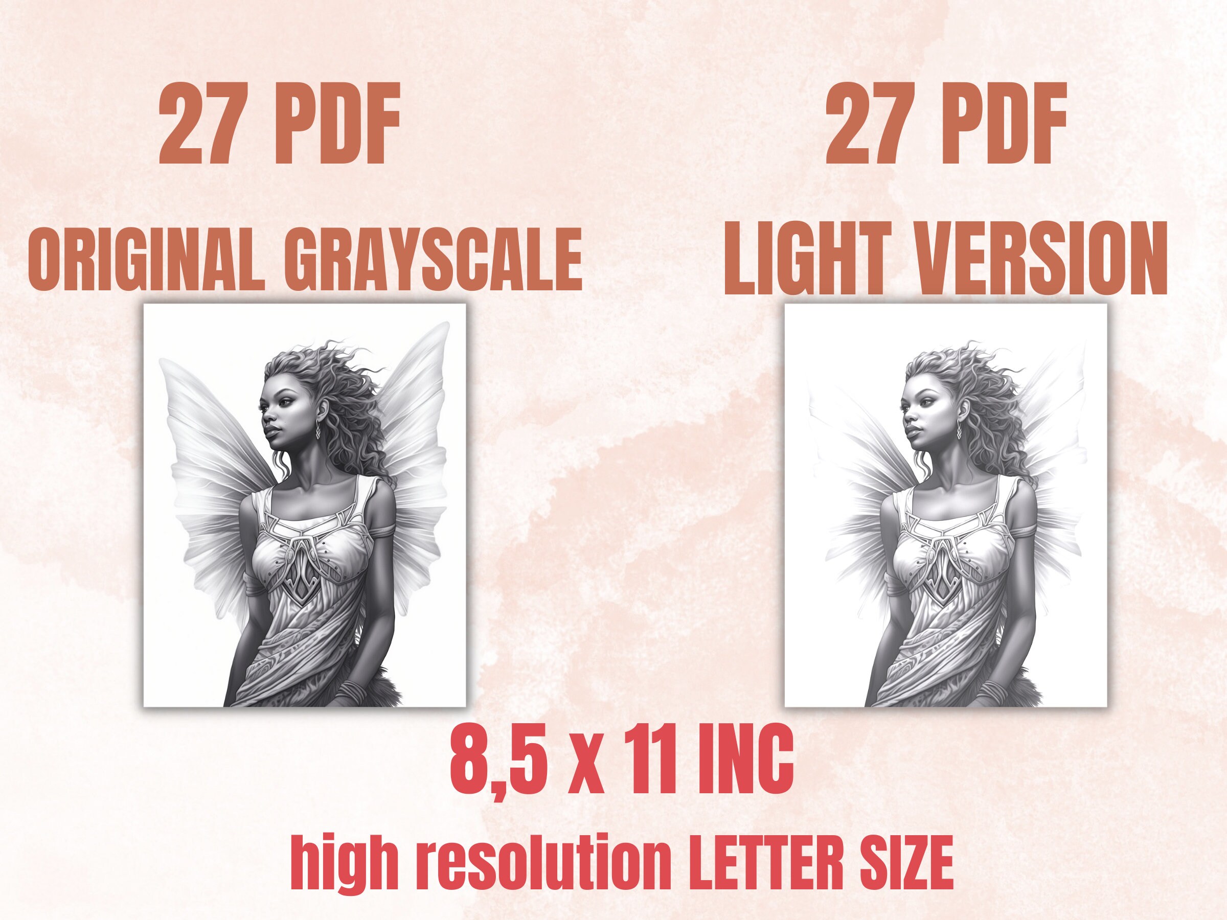 27 Fantasy Black Fairy Women Coloring Book Printable PDF - Etsy