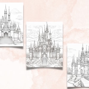 38 Cinderella Coloring Book, Printable Fairytale Princess Castle ...