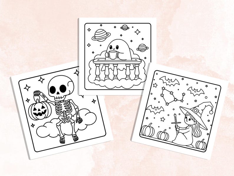 Whimsy Spooky Coloring Book, 40 Whimsical Coloring Pages, Free PNG Cover, Halloween Coloring Pages, Cute Creepy Procreate Fun for Adults