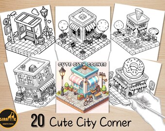 Bold and Easy Coloring Book, Cute City Corner Coloring Pages, Cozy City Comfy Moments Coloring, Relaxing Activity for Adults, Stress Relief