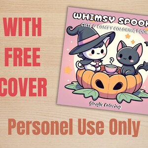 Whimsy Spooky Coloring Book, 40 Whimsical Coloring Pages, Free PNG Cover, Halloween Coloring Pages, Cute Creepy Procreate Fun for Adults