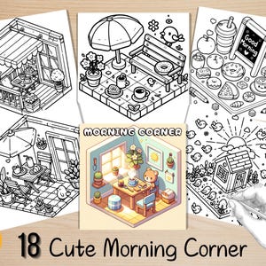 Bold and Easy Coloring Book, Cute Morning Corner Coloring Pages, Cozy Day Moments Coloring, Relaxing Activity for Adults, Stress Relief