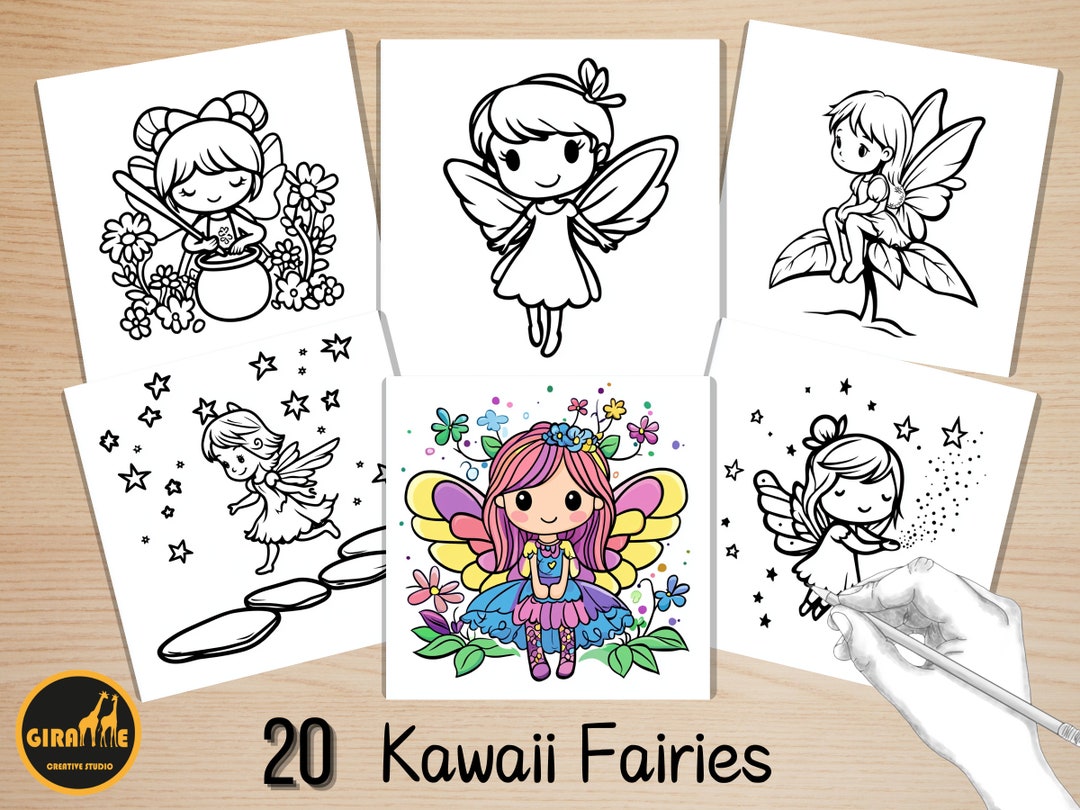 Cute Fairy Life Coloring Pages, Bold and Easy Coloring Book, Cozy Fairy ...