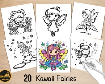 Cute Fairy Life Coloring Pages, Bold and Easy Coloring Book, Cozy Fairy Girl Coloring, Relaxing Activity for Adults and Kids, Stress Relief