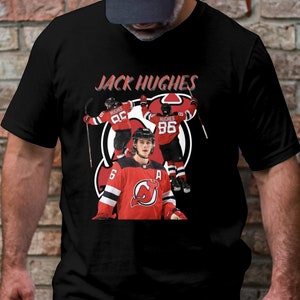 SALE!!! Jack Hughes #86 New Jersey Devils Player Name & Number T shirt S-3XL
