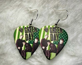 Umgenutzte Green Day Plektrum Ohrringe - Green Day Fan Geschenk - Concert Wear - Alternative Musik Merchandise