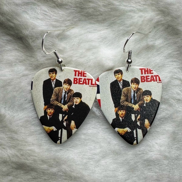 The Beatles Repurposed Guitar Pick Earrings -Gift for Beatles Fan - Beatles Fans -Classic Rock Gift - Beatles Lover Gift