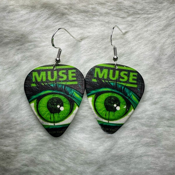 Muse Music Repurposed Guitar Pick Earrings - Alternative Music Gift - - Music Lover Gift - Muse Fans - Concert Wear