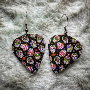 Guitar Skull Earring - Etsy