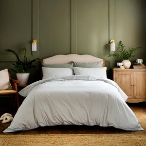 Luxury Organic Fairtrade Cotton Striped Duvet Cover | Reversible Stripes | Hotel Quality Duvet Covers Sustainable Bedding - Percale Finish