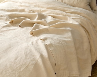 Luxury Natural Linen Flat Sheet | Pre Washed Hotel Quality Bed Sheets | The Finest Belgian French Flax woven in Portugal Sustainable