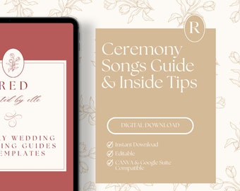 Wedding Ceremony Songs Template | Wedding Planning for Ceremony | Digital Wedding Planner