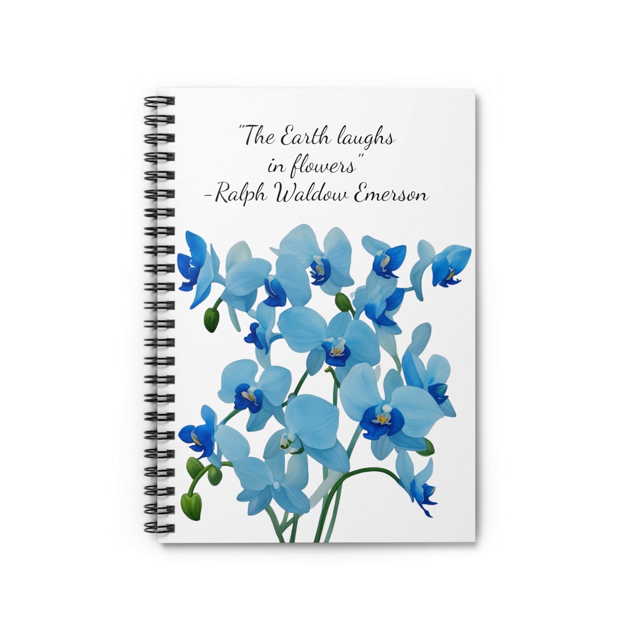 Blue Orchid Journal Flower Diary Floral Gift Spiral Notebook - Ruled ...