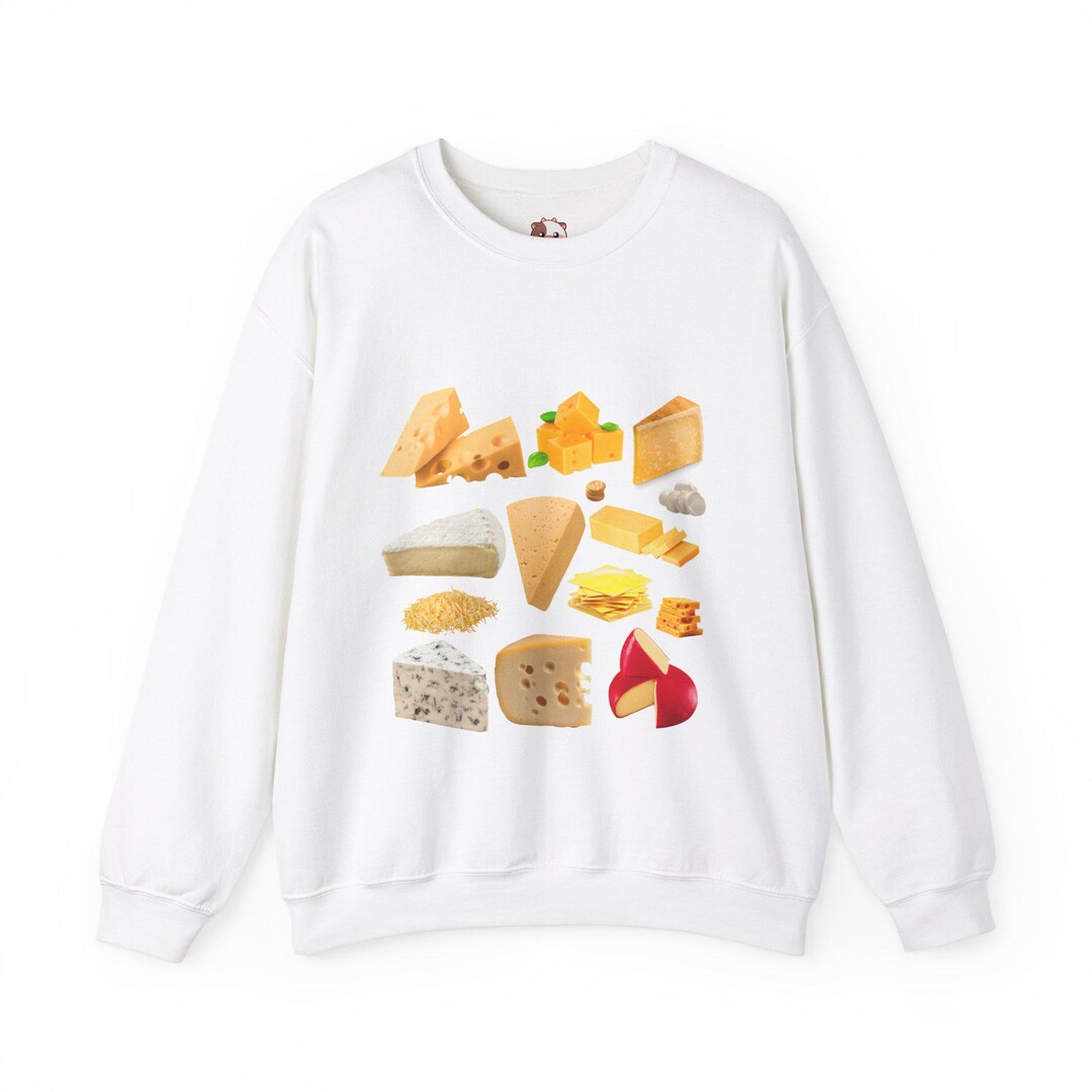 Cheese Print Pattern Women Off Shoulder Sweatshirt