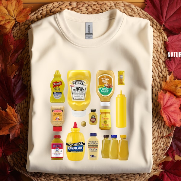 The Mustard T-Shirt | Mustard Lover's T-shirt | Shirt Version of the Mustard Sweatshirt | Mustard Food Print T-shirt