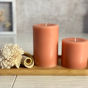 Bees Wax Pillar Candle | Rose