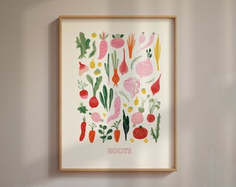 Abstract Wall art Kitchen Watercolour Printable Wall Decor for kitchen Downloadable Digital print Illustration