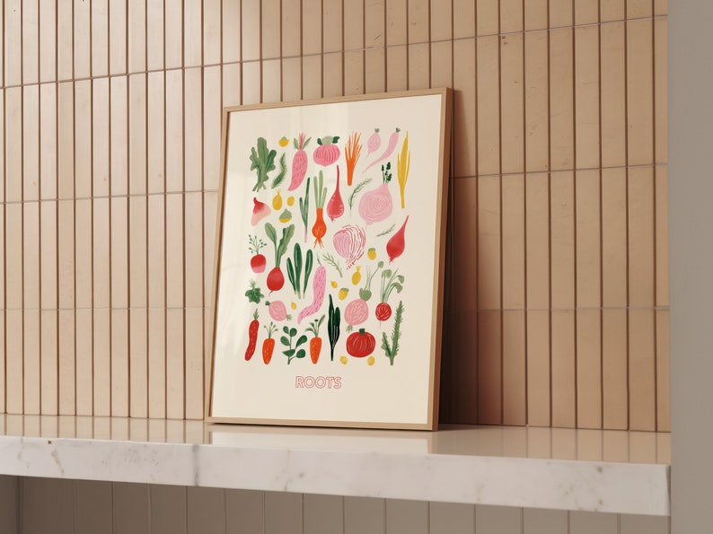 Abstract Wall art Kitchen Watercolour Printable Wall Decor for kitchen Downloadable Digital print Illustration image 3