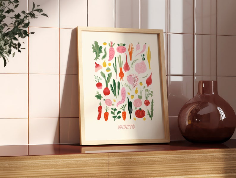 Abstract Wall art Kitchen Watercolour Printable Wall Decor for kitchen Downloadable Digital print Illustration image 7