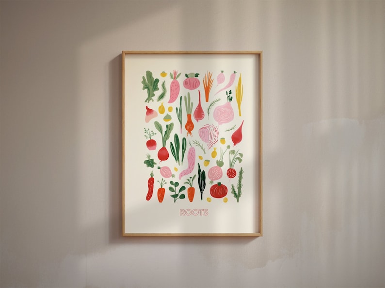 Abstract Wall art Kitchen Watercolour Printable Wall Decor for kitchen Downloadable Digital print Illustration image 1