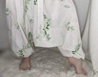 Eco-Chic Boho Genie Harem Pants - Airy Fairy Greenery