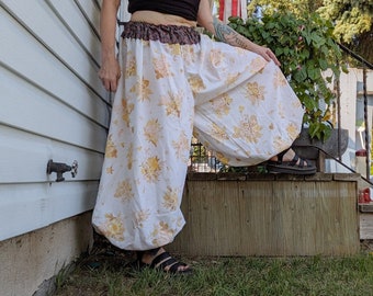 Eco-Chic Boho Genie Harem Pants - Autumn Rose