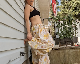 Eco-Chic Boho Genie Harem Pants - Yellow Airy Fairy Genie