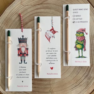 Idea regalo Natale personalizzabile. Segnalibro matita piantabile. Segnalibro personalizzato