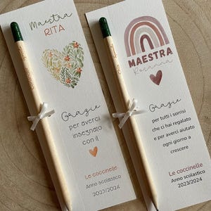 Idea regalo maestre, ringraziamento fine anno. Segnalibro matita piantabile. Segnalibro personalizzato