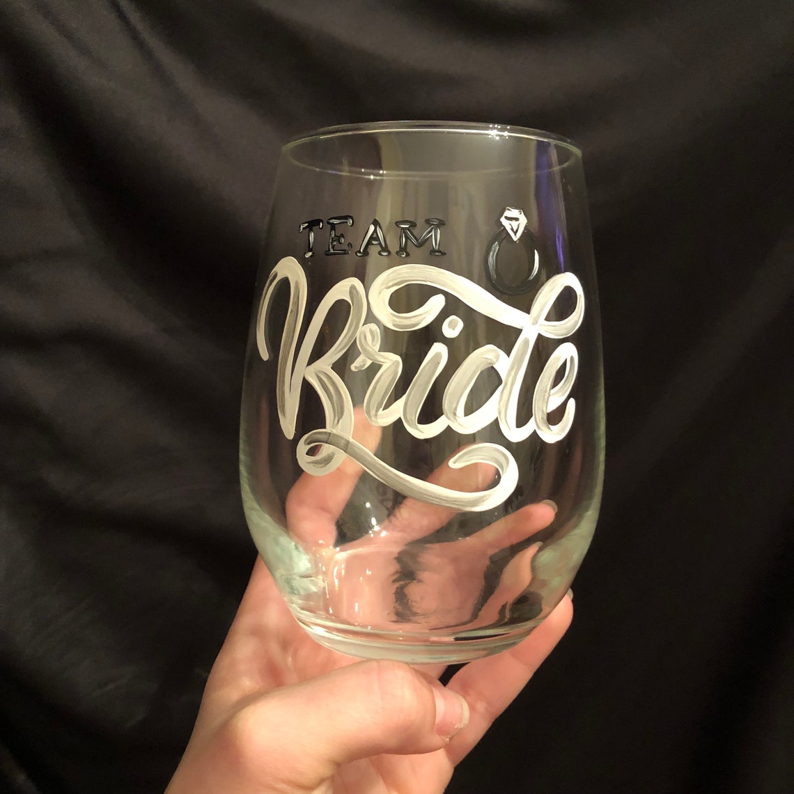 Team Bride Wine Glasses - Etsy