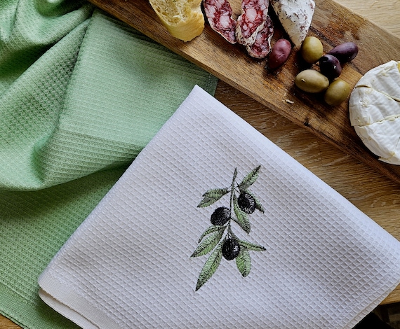 2 Küchentücher Mit Eukalyptus-Druck – 45x65 Cm, Saugstark, Maschinenwaschbar