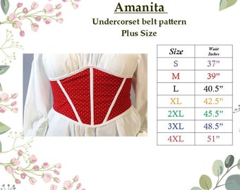 Under corset belt pattern Plus size Amanita corset pattern