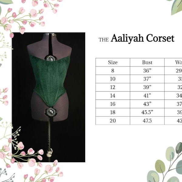 Corset Pattern 8-20w sizes Aaliyah peak corset pattern