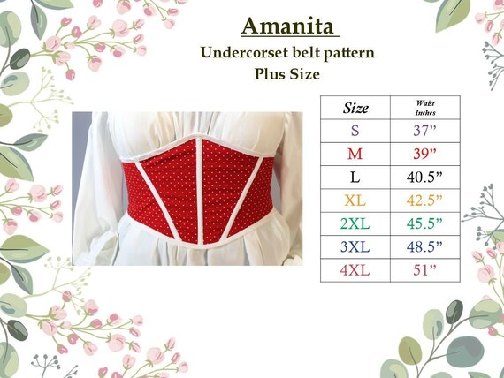 Under Bust Corset Belt Pattern Plus Size 3751 Waist Etsy